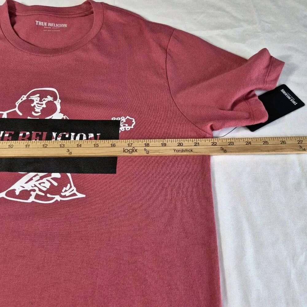 True Religion Brand Jeans T-Shirt Men's Size L Crew Neck Buddha Red (45)